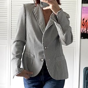Etcetera Grey & White Striped Blazer